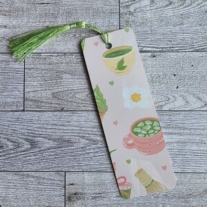 🍵 Matcha Tea Lover Metal Bookmark with Tassel – Cute Gift for Readers